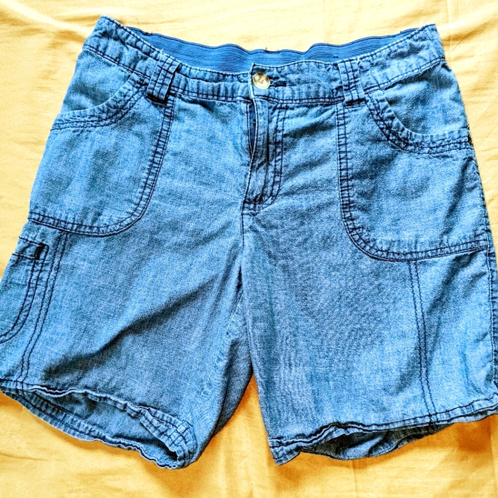 Women's White Stag Blue Shorts Size 6
